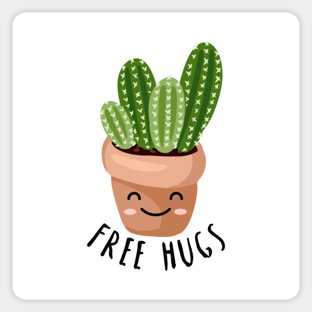 Free Hugs - Happy Cactus design Sticker by Plantitas